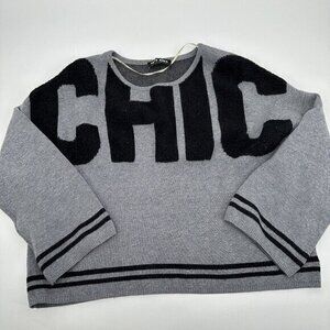 Vero Moda Womens Sweater Small Gray Chic Casual Crew Neck Pullover Knit Preppy